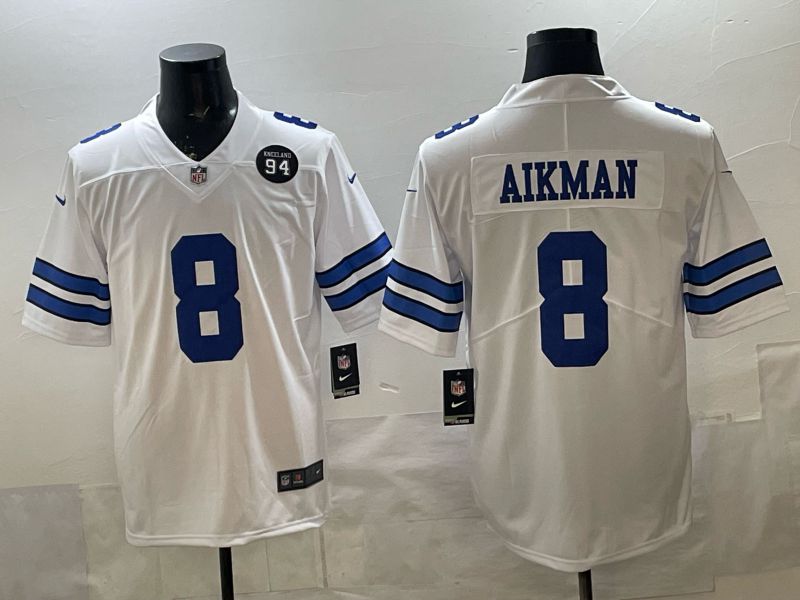 Men 2026 Dallas Cowboys #8 Aikman White 2th generations Nike Limited NFL Jersey style 03->dallas cowboys->NFL Jersey